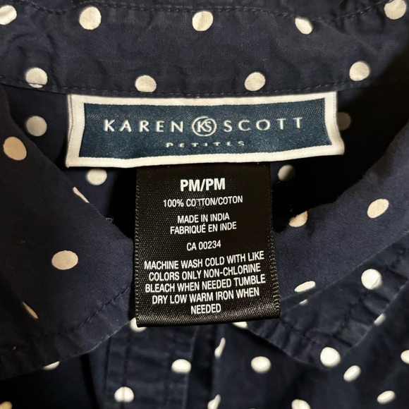 Karen Scott Petite Polka Dot Button Down - Picture 4 of 7